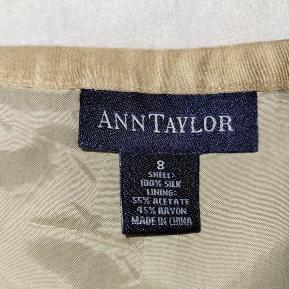 Ann Taylor 100% Silk Gold Pants - Picture 2 of 8